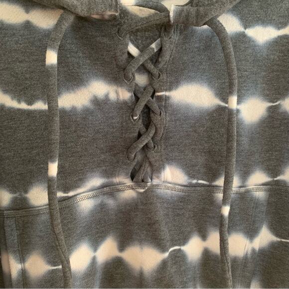 Free People Movement Grey Ozark Mist Believer Crop Lace Up Hoodie X Small - Picture 4 of 9